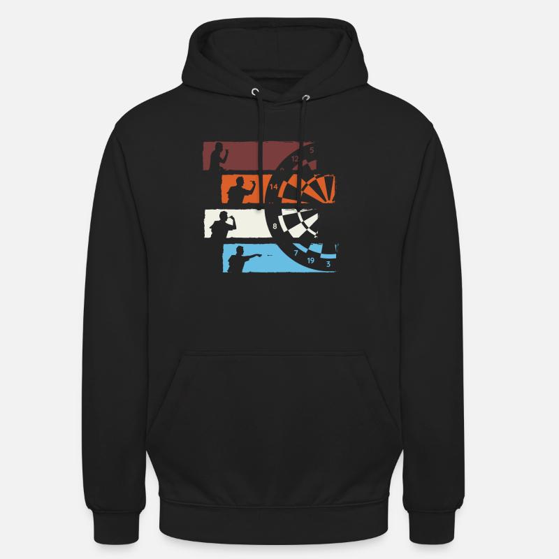 Dart Retro Verein Dartpfeile Dartscheibe Geschenk - Unisex Hoodie - Schwarz