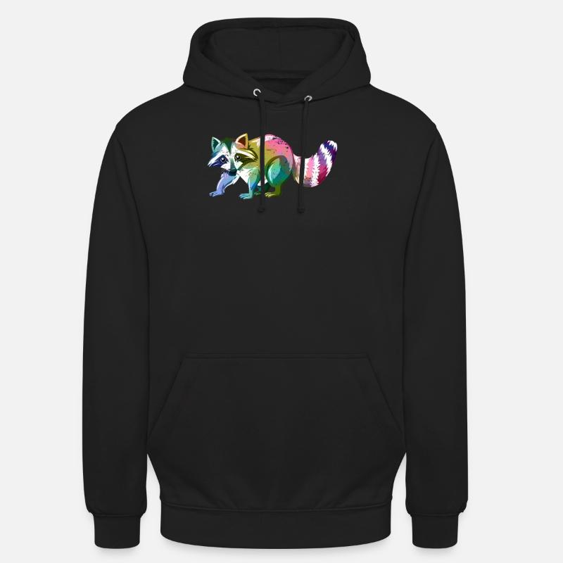 Raton laveur animal mignon - Sweat-shirt à capuche unisexe - noir