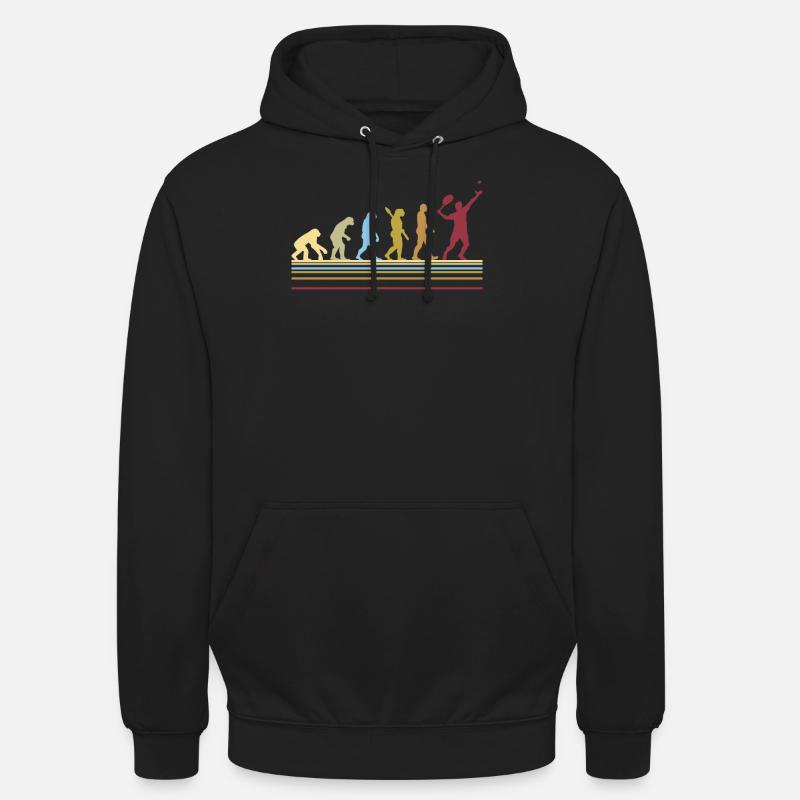 Tennisspieler Retro Evolution Geschenk Grafik - Unisex Hoodie - Schwarz