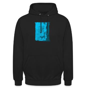 Taucher Speer Speerfischen Harpune - Unisex Hoodie - Schwarz - Vorne - Alina (178cm) & Michal (187cm)