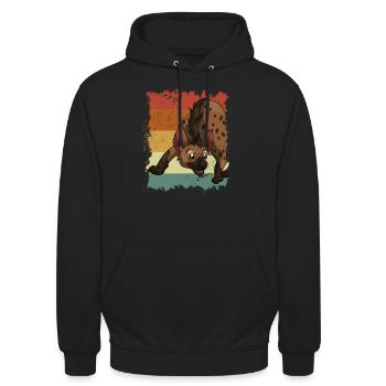 Safari hyène rétro - Sweat-shirt à capuche unisexe - noir - Devant - Alina (178cm) & Michal (187cm)