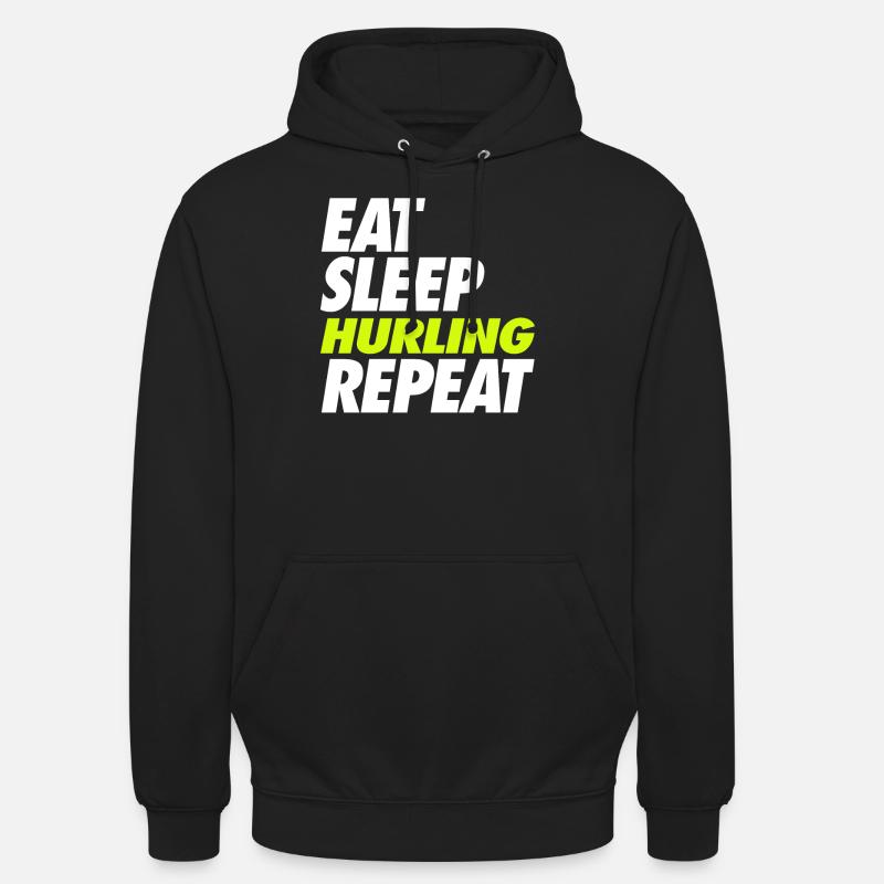 Eat Sleep Hurling Répéter - Sweat-shirt à capuche unisexe - noir