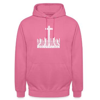 Religious pianist Christian pianist - Unisex Hoodie - pink - Front - Alina (178cm) & Michal (187cm)