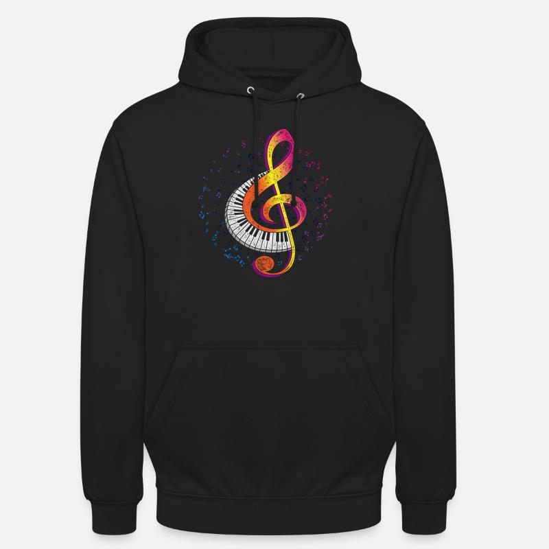 Mélodie de piano - Sweat-shirt à capuche unisexe - noir
