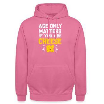 cheese - Unisex Hoodie - pink - Front - Alina (178cm) & Michal (187cm)