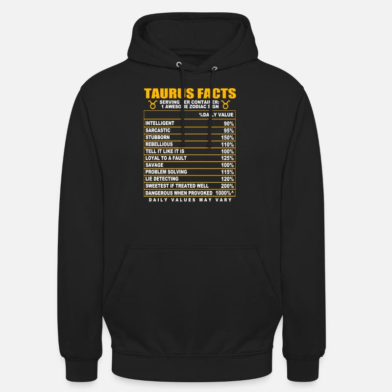 Taureau Signe du zodiaque - Sweat-shirt à capuche unisexe - noir