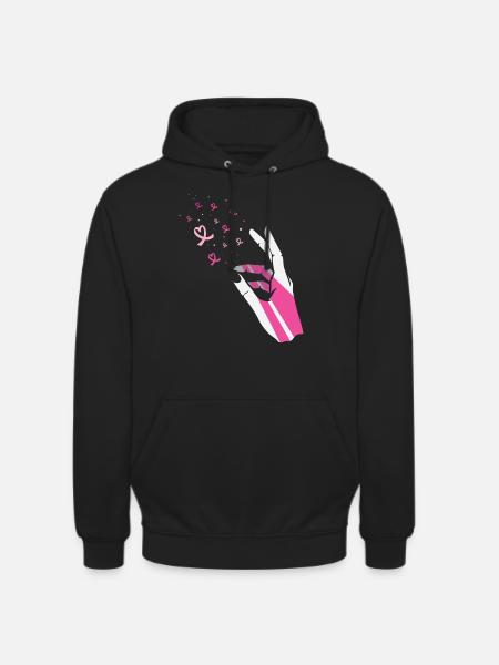 Bröstcancer bröstcancer månad bröstcancer loop - Luvtröja unisex - svart
