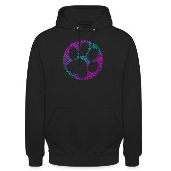 Paw print With many paw prints - Unisex Hoodie - black - Front - Alina (178cm) & Michal (187cm)