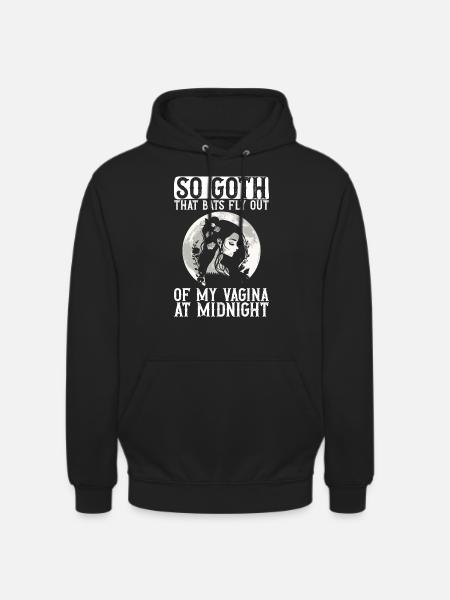 Goth Gothic Fledermäuse Vagina Spruch - Unisex Hoodie - Schwarz