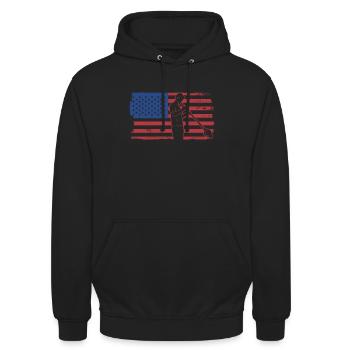 Glasbläser USA Flagge - Glasblasen Glasbläser - Unisex Hoodie - Schwarz - Vorne - Alina (178cm) & Michal (187cm)