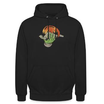 Glasblasen Alien Glasbläser - Unisex Hoodie - Schwarz - Vorne - Alina (178cm) & Michal (187cm)