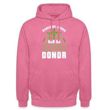 Organ Spender Organtransplantation Organspende - Unisex Hoodie - Pink - Vorne - Alina (178cm) & Michal (187cm)