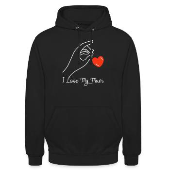 I love my mum - Unisex Hoodie - black - Front - Alina (178cm) & Michal (187cm)