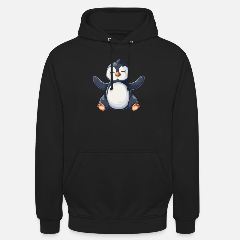 Pingouin Kawaii Pingouin mignon - Sweat-shirt à capuche unisexe - noir