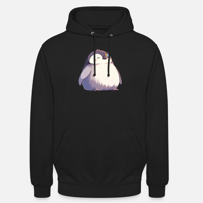 Pingouin Papillon Kawaii Pingouin Mignon - Sweat-shirt à capuche unisexe - noir