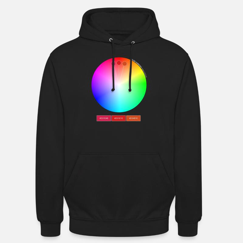 Farbkreis – Analoges Rot - Unisex Hoodie - Schwarz