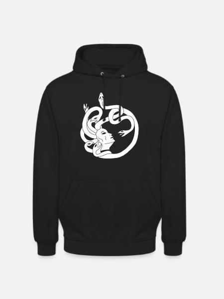 Snake-haired woman (white) - Unisex Hoodie - black