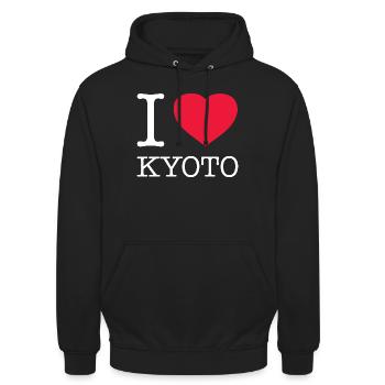 J’ADORE KYOTO - Sweat-shirt à capuche unisexe - noir - Devant - Alina (178cm) & Michal (187cm)
