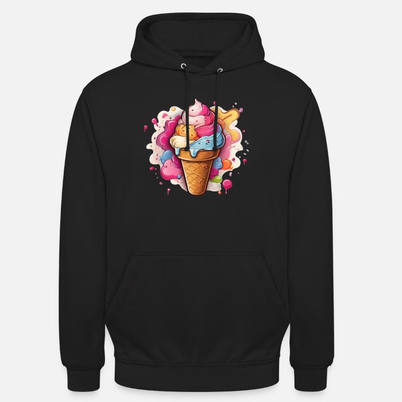 Leckeres buntes Softeis - Unisex Hoodie - Schwarz