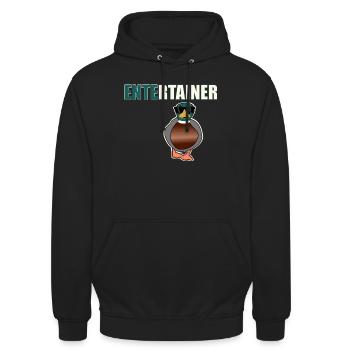 Entertainer Duck - Unisex Hoodie - black - Front - Alina (178cm) & Michal (187cm)
