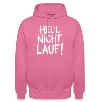 Heul nicht Lauf! - Unisex Hoodie - Pink - Vorne - Alina (178cm) & Michal (187cm)