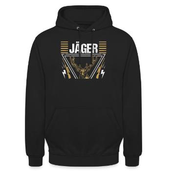 Chasse Chasse Chasseurs Chasseurs - Sweat-shirt à capuche unisexe - noir - Devant - Alina (178cm) & Michal (187cm)