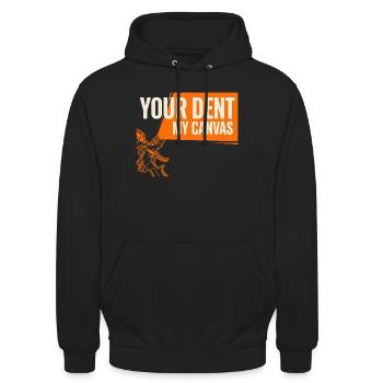 Autokarosserie Werkstatt Autokarosserietechniker - Unisex Hoodie - Schwarz - Vorne - Alina (178cm) & Michal (187cm)