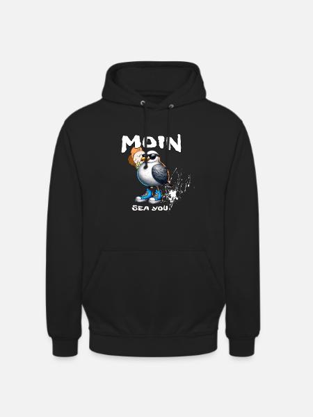 Moin Sea You Seemöwe Cartoon - Unisex Hoodie - Schwarz