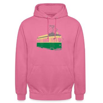 Bern tram - Unisex Hoodie - pink - Front - Alina (178cm) & Michal (187cm)