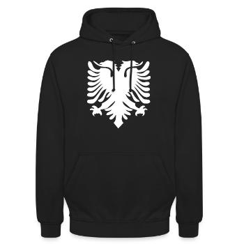 Albanese Aquila a due teste Albanesi Albanesi - Felpa con cappuccio unisex - nero - Fronte - Alina (178cm) & Michal (187cm)