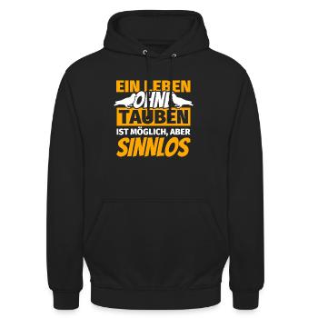 Tauben Geschenke - Lustiger Spruch Taube Taubenzüc - Unisex Hoodie - Schwarz - Vorne - Alina (178cm) & Michal (187cm)