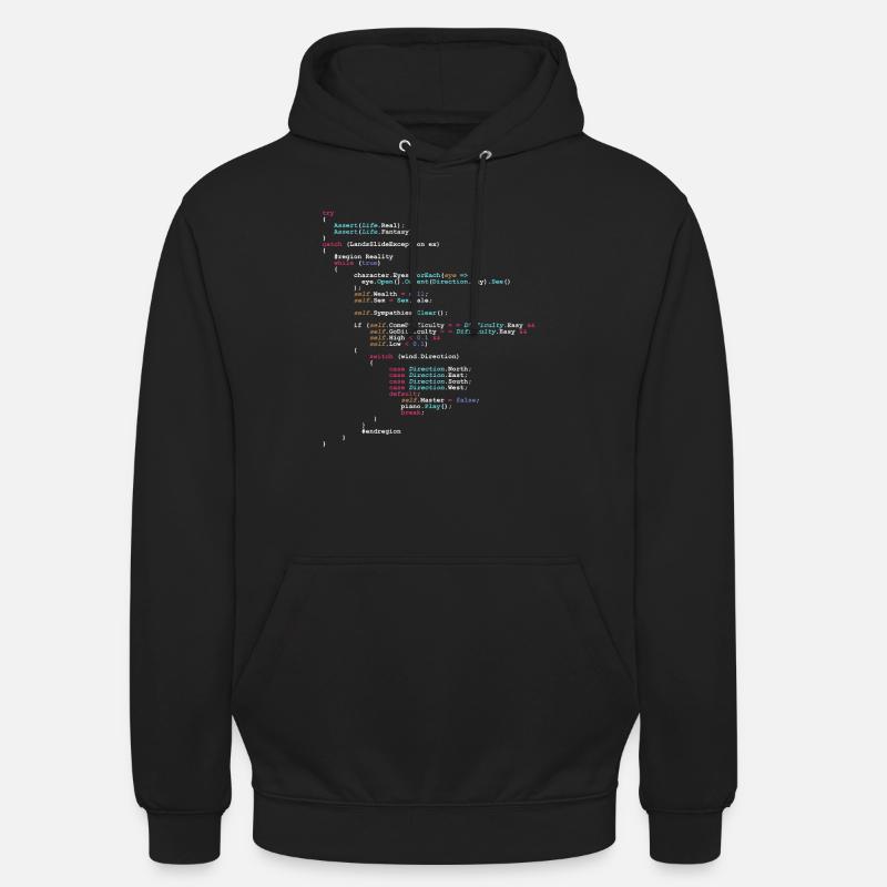 Code d’humour programmeur - pour les développeurs de logiciels - Sweat-shirt à capuche unisexe - noir