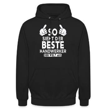 Handwerker Spruch - Unisex Hoodie - Schwarz - Vorne - Alina (178cm) & Michal (187cm)