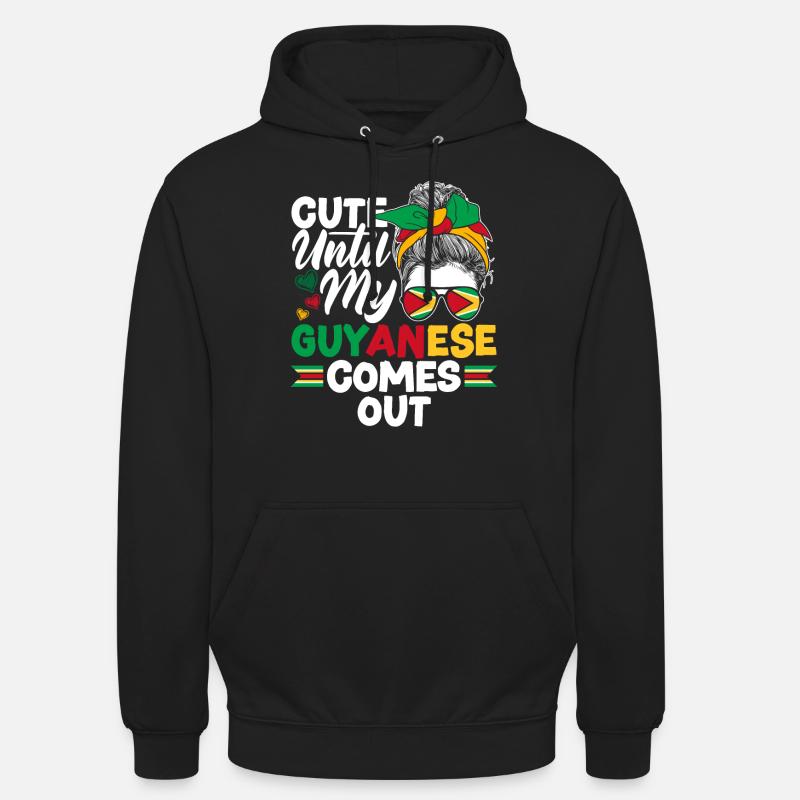 Guyana Guyana Guyana Drapeau mignon jusqu’à mon - Sweat-shirt à capuche unisexe - noir