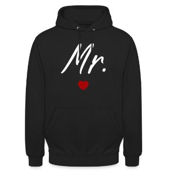 Herr - Unisex Hoodie - Schwarz - Vorne - Alina (178cm) & Michal (187cm)