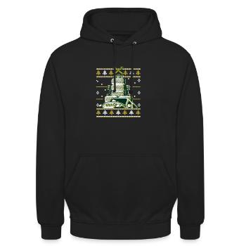 Auto Tuning Weihnachten Tuner Auto Schrauber Reife - Unisex Hoodie - Schwarz - Vorne - Alina (178cm) & Michal (187cm)