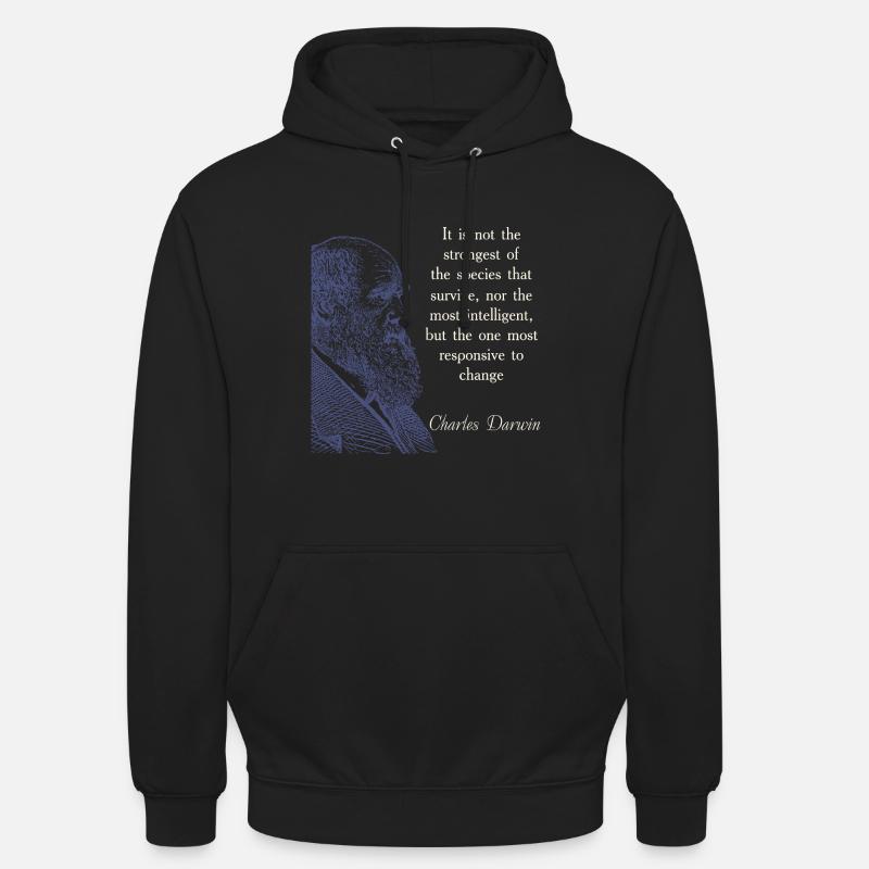 Zitieren Darwin Biologie Evolutionstheorie - Unisex Hoodie - Schwarz