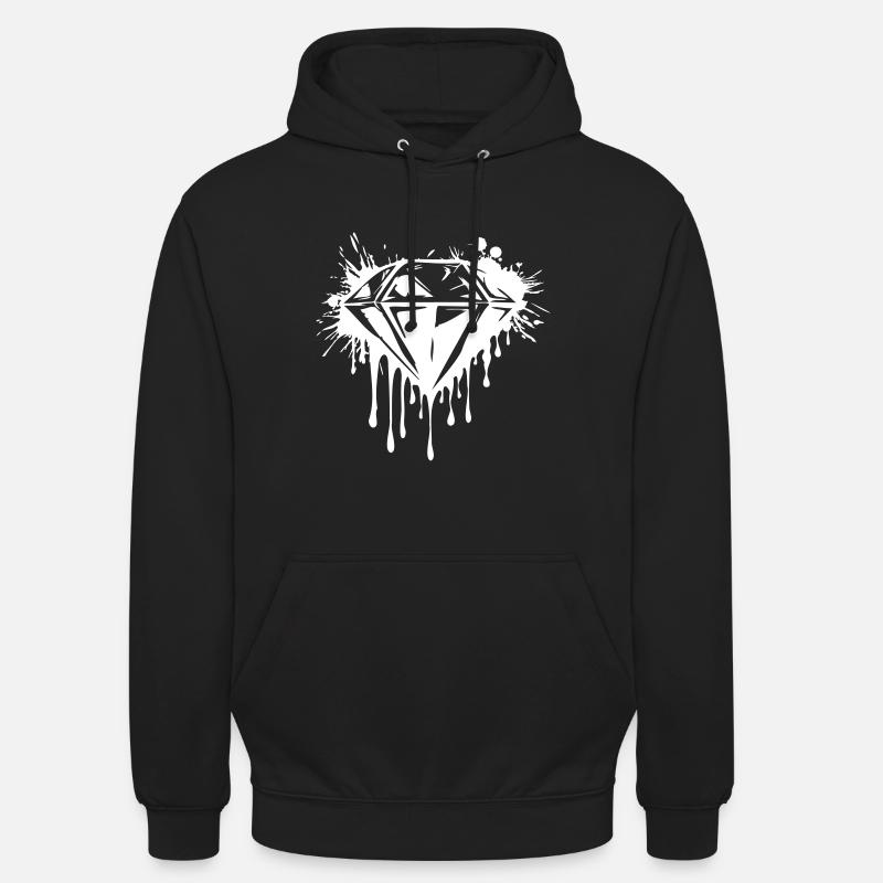 Diamant Pierre précieuse - Sweat-shirt à capuche unisexe - noir
