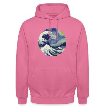 Tsunami of the Starry Night - Unisex Hoodie - pink - Front - Alina (178cm) & Michal (187cm)