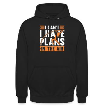Ich Kann Keine Pläne Im Luft-stabhochsprung Haben - Unisex Hoodie - Schwarz - Vorne - Alina (178cm) & Michal (187cm)