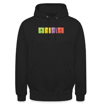 Tableau périodique noir Histoire des Noirs - Sweat-shirt à capuche unisexe - noir - Devant - Alina (178cm) & Michal (187cm)