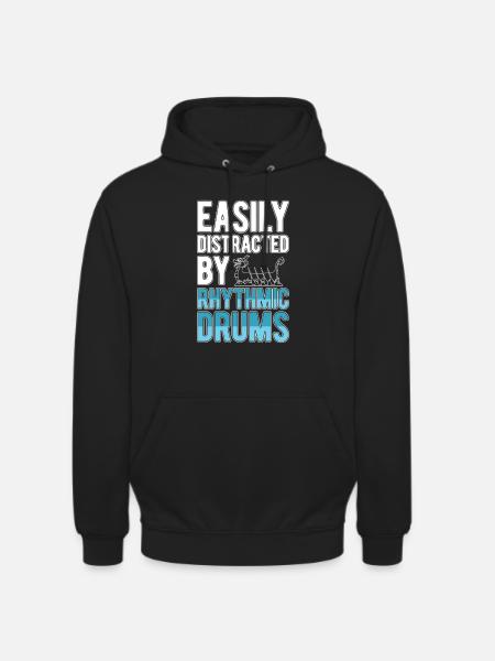 Slightly distracted by rhythmic drums - Unisex Hoodie - black