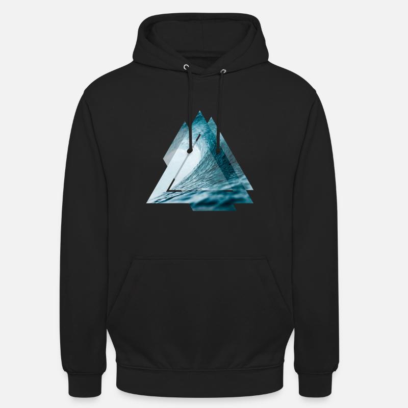 Vague de surfeur triangle - Sweat-shirt à capuche unisexe - noir