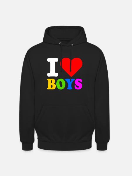 I love boys - Unisex Hoodie - black