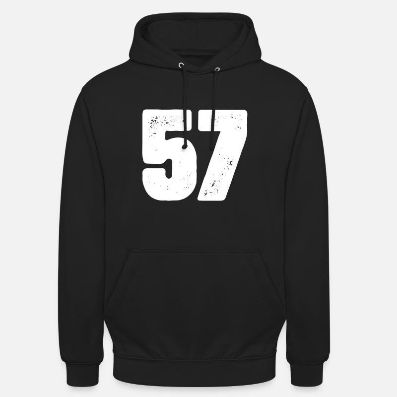 57 Maillot numéro - Sweat-shirt à capuche unisexe - noir