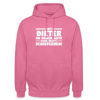 Vorname Dieter - Unisex Hoodie - Pink - Vorne - Alina (178cm) & Michal (187cm)