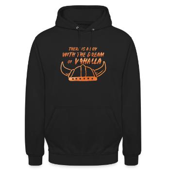 Wikinger Kinder Little Viking Nordisch Vater Sohn - Unisex Hoodie - Schwarz - Vorne - Alina (178cm) & Michal (187cm)