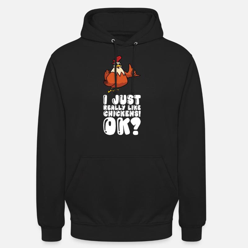 J’aime beaucoup les poulets - Sweat-shirt à capuche unisexe - noir