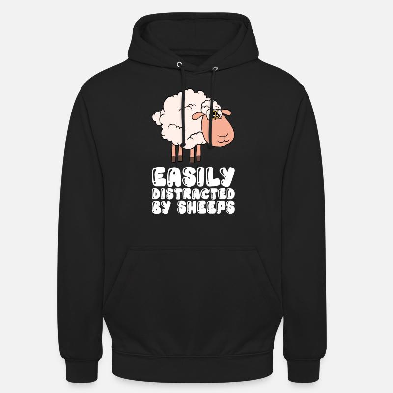 Easily distracted by sheep - Unisex Hoodie - black