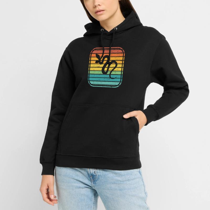 Snake Retro Reptile Python Idée cadeau Sweat-shirt à capuche unisexe